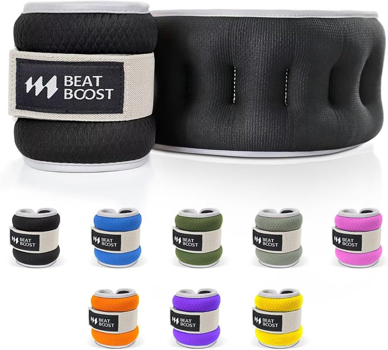 BeatBoost Ankle Wrist Weights for Women Men A Pair of 1 2 3 4 6 8 10 Lbs Arm Leg Weight Set with Adjustable Straps for Walking Pilates Exercise Workout Gym Aerobics - Image 1